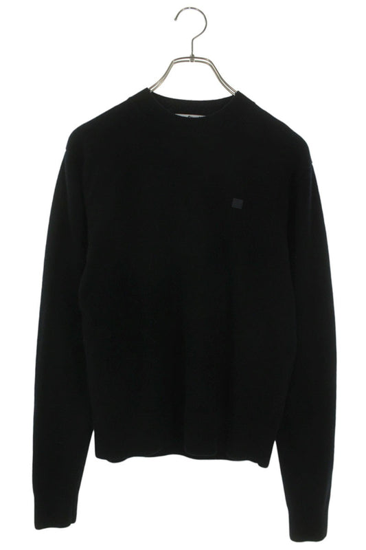 ACNE STUDIOS Face Logo Yak Wool Knit Black Size L