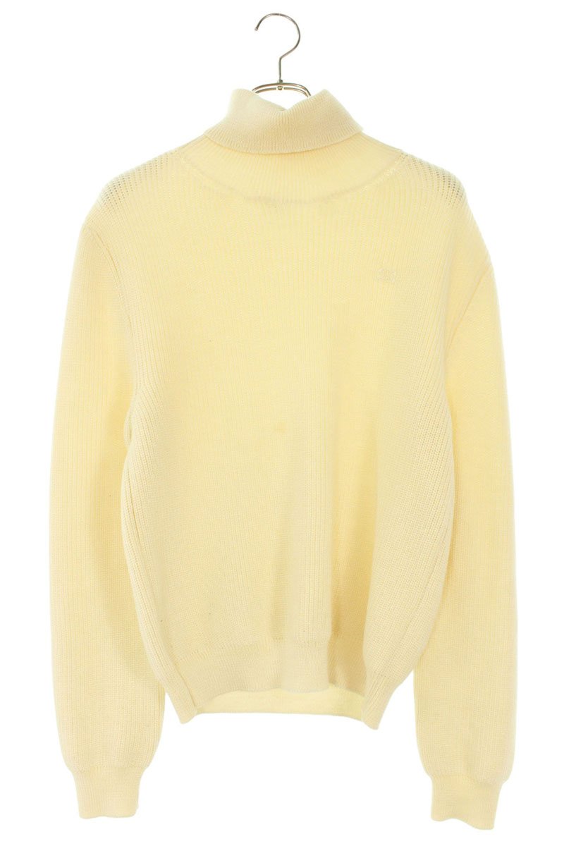CELINE Triomphe Turtleneck Knit White Wool Size S