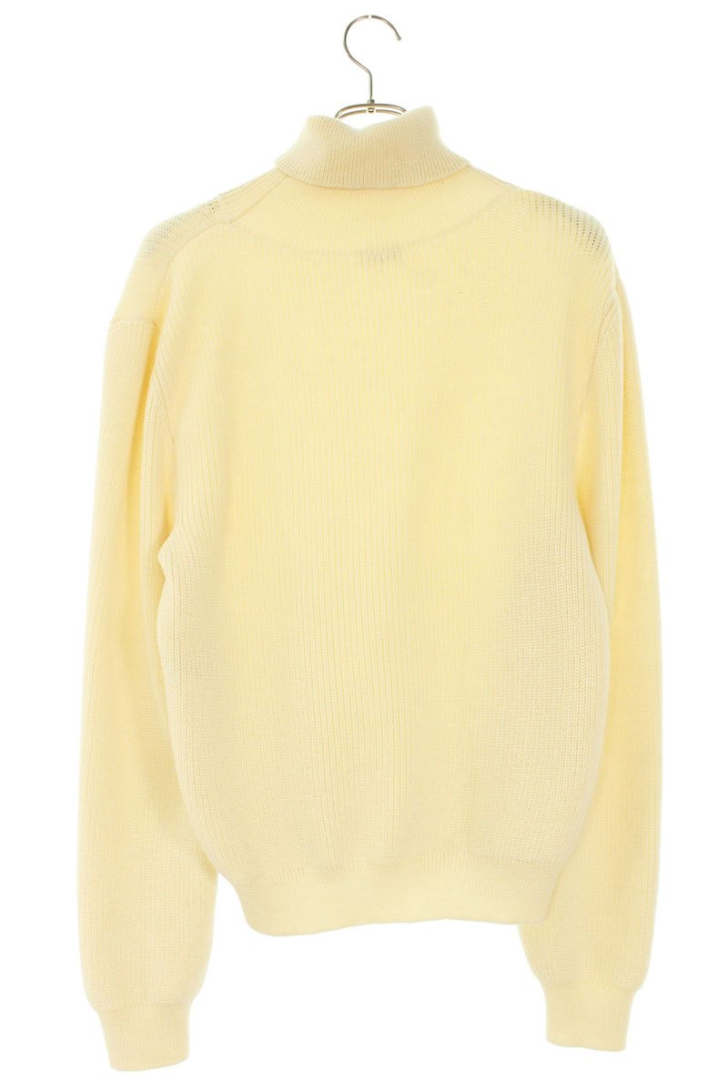 CELINE Triomphe Turtleneck Knit White Wool Size S