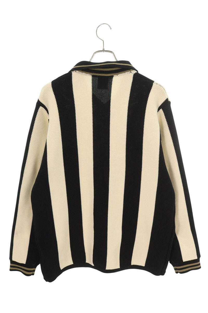 F.C.R.B Logo Striped Knit Sweater Black x White Size L