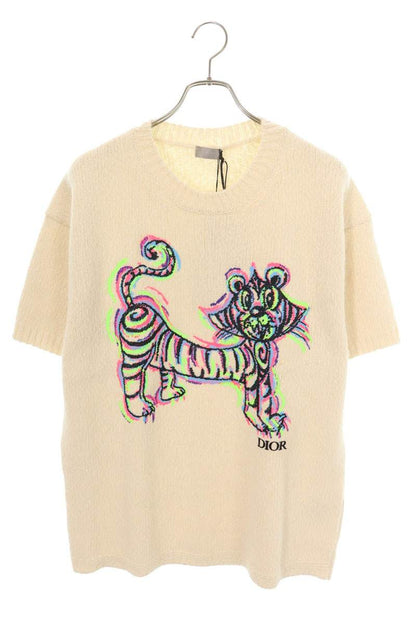DIOR 21AW Kenny Scharf Tiger Embroidered S/S Knit Size L