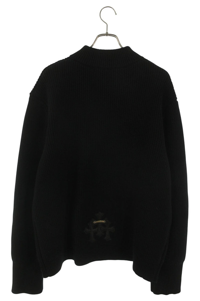 Chrome Hearts Cashmere Cross Patch Half Zip Knit Size XL