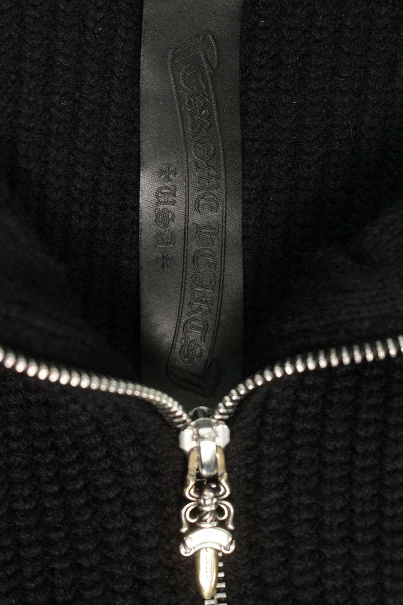 Chrome Hearts Cashmere Cross Patch Half Zip Knit Size XL