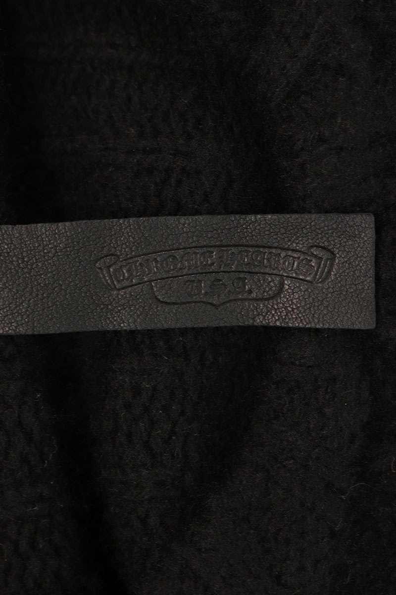 Chrome Hearts CH Leather Patch Cross Ball Button Knit Size L