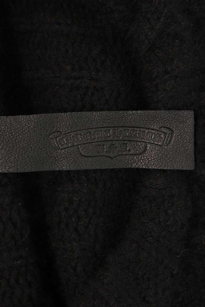 Chrome Hearts CH Leather Patch Cross Ball Button Knit Size L