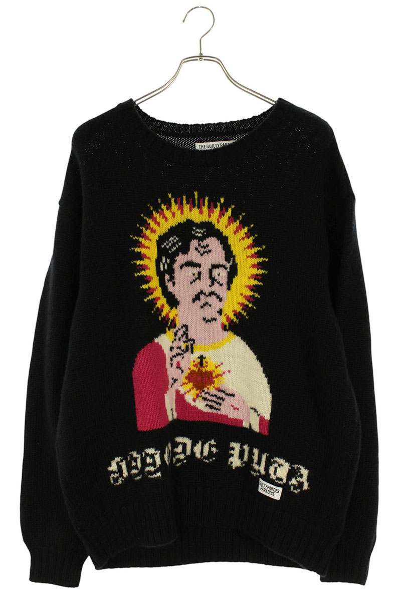 Wacko Maria Pablo Escobar Crewneck Knit Black 21AW Size M