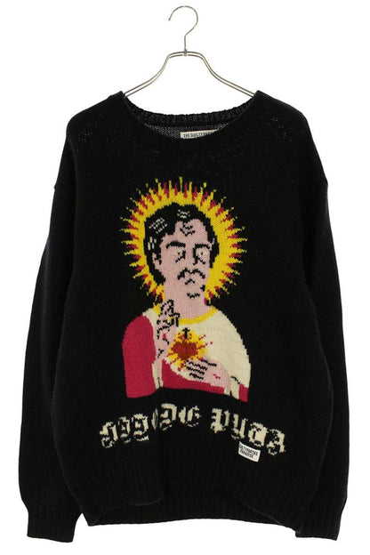 Wacko Maria Pablo Escobar Crewneck Knit Black 21AW Size M