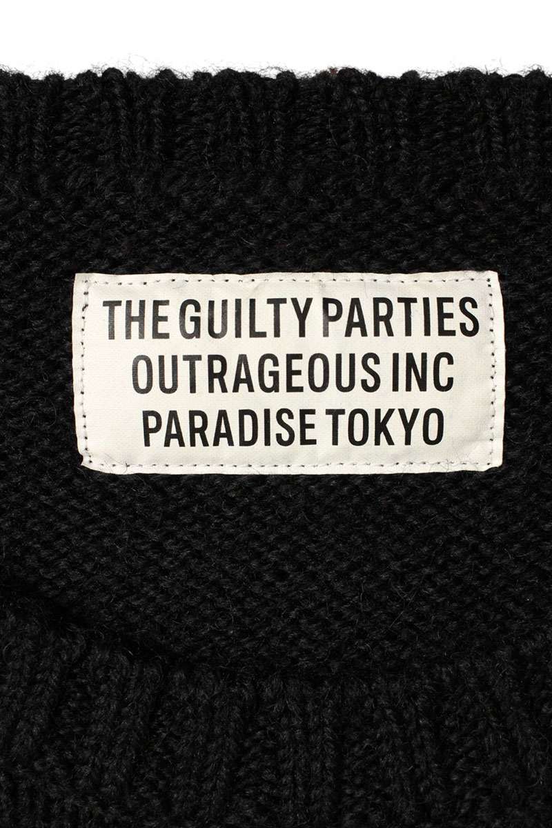 Wacko Maria Pablo Escobar Crewneck Knit Black 21AW Size M