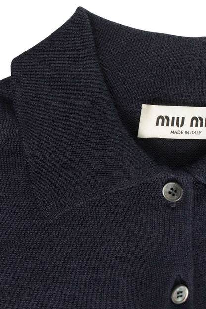 miumiu Polo Wool Knit Navy Size 38