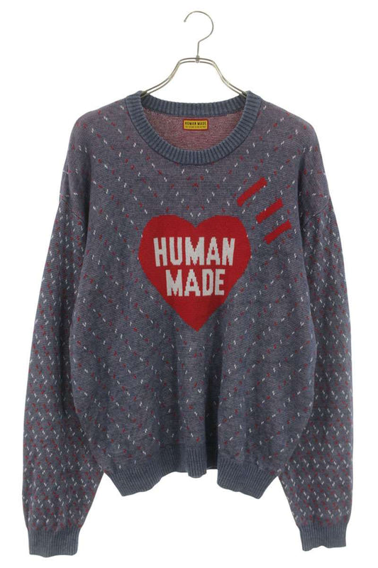Human Made HEART KNIT SWEATER Blue Size XXL