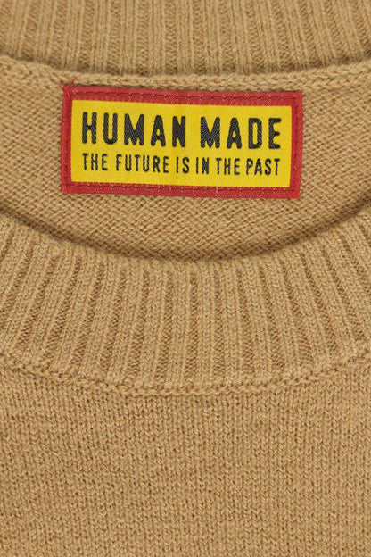 Human Made Logo Patchwork Knit Sweater Brown Size XL