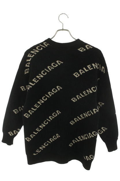 Balenciaga Logo Knit Sweater Black x White Size XS