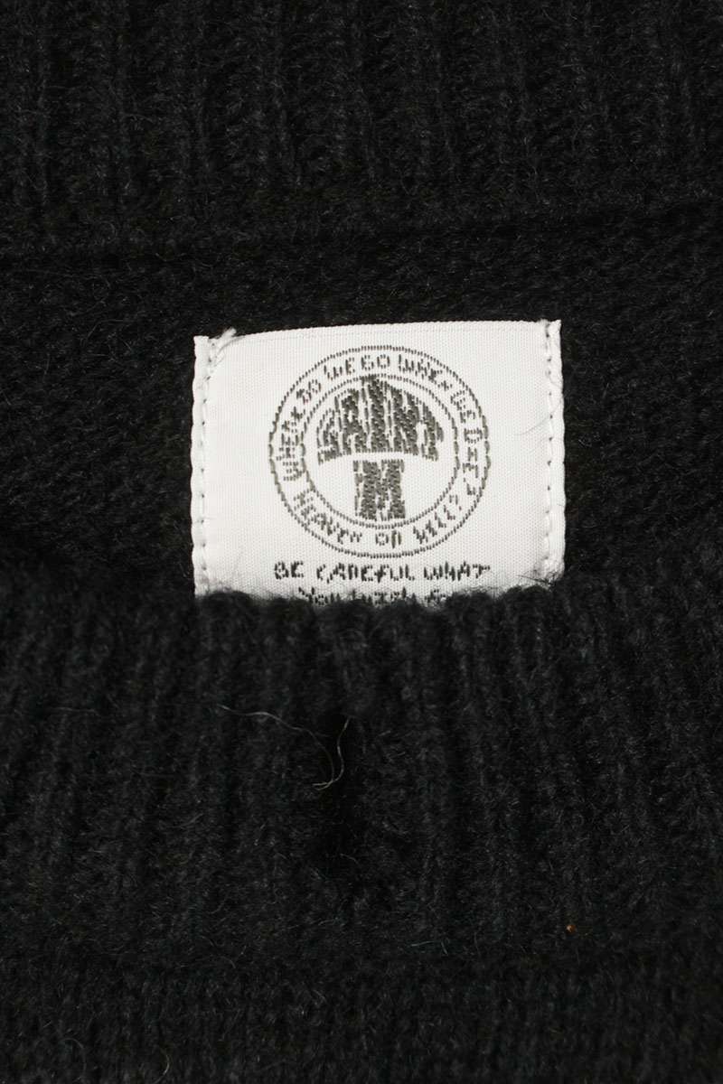 Saint Michael Distressed Logo Knit Sweater Black Size XL