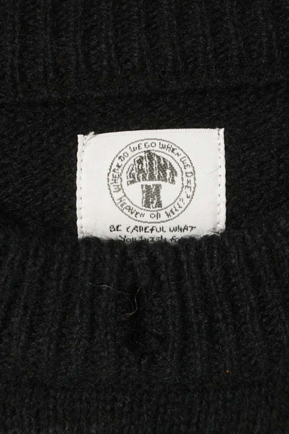 Saint Michael Distressed Logo Knit Sweater Black Size XL