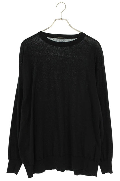 COMOLI 25SS Cotton Crewneck Knit Black Size L