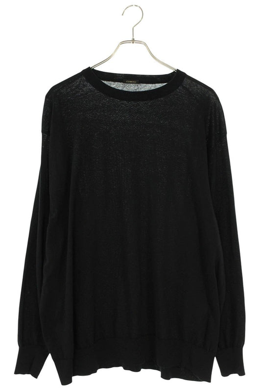 COMOLI 25SS Cotton Crewneck Knit Black Size L