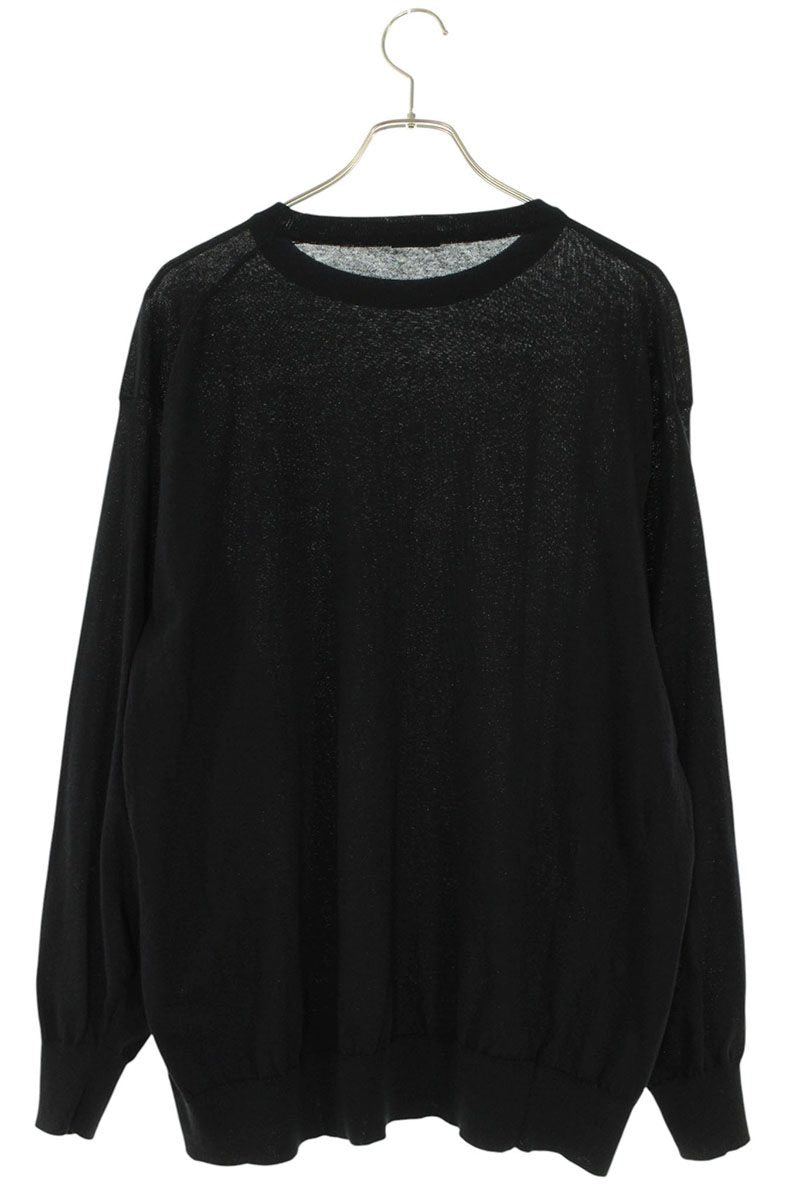 COMOLI 25SS Cotton Crewneck Knit Black Size L