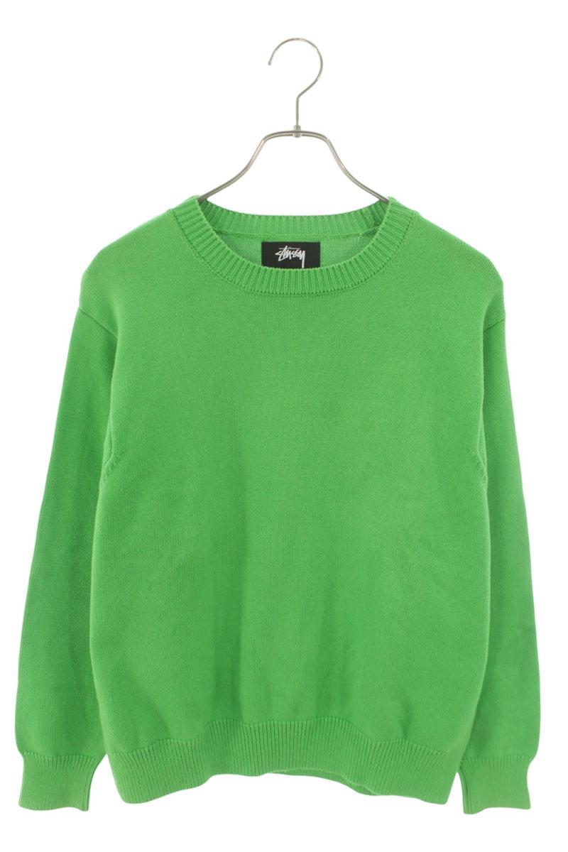 STUSSY Back Crown Design Knit Green Cotton Size S