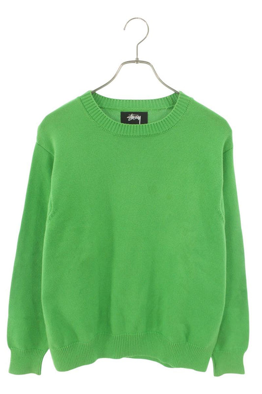 STUSSY Back Crown Design Knit Green Cotton Size S