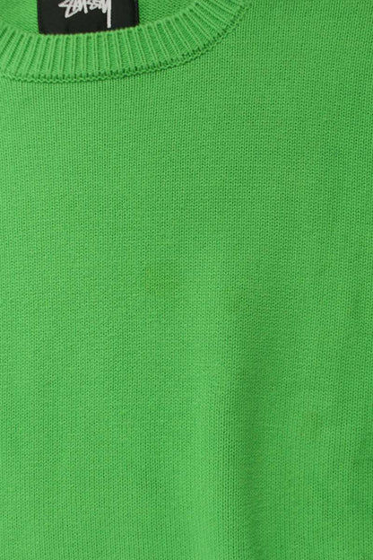 STUSSY Back Crown Design Knit Green Cotton Size S
