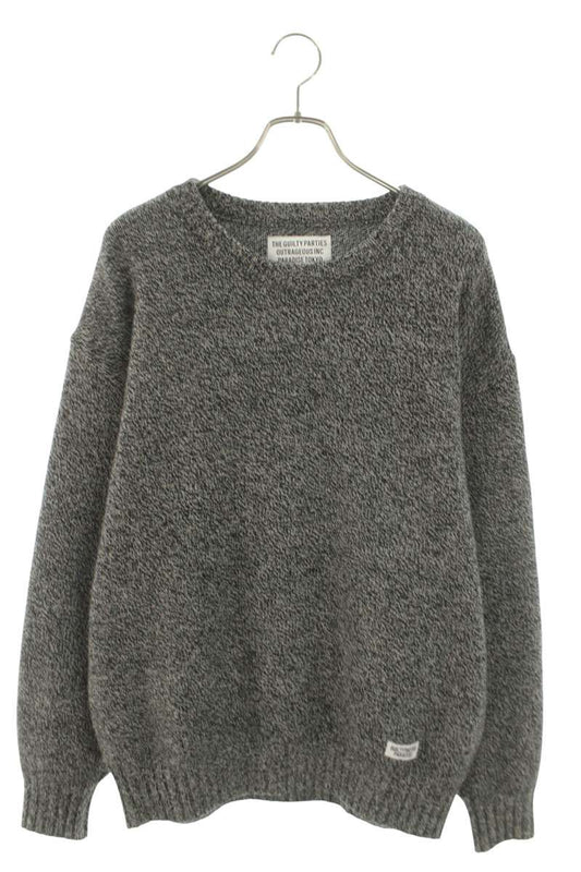 WACKO MARIA Classic Crewneck Sweater Gray Wool Size L