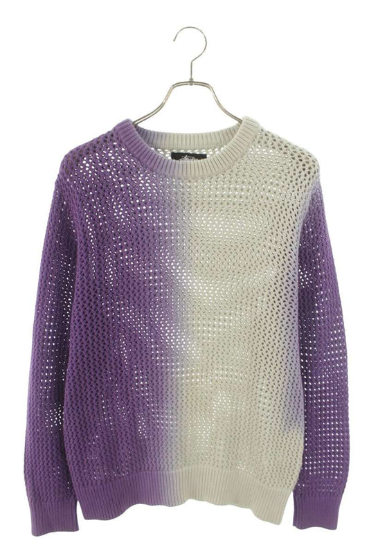 STUSSY Gradient Waffle Knit Purple Gray Cotton Size S