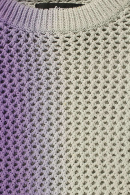 STUSSY Gradient Waffle Knit Purple Gray Cotton Size S