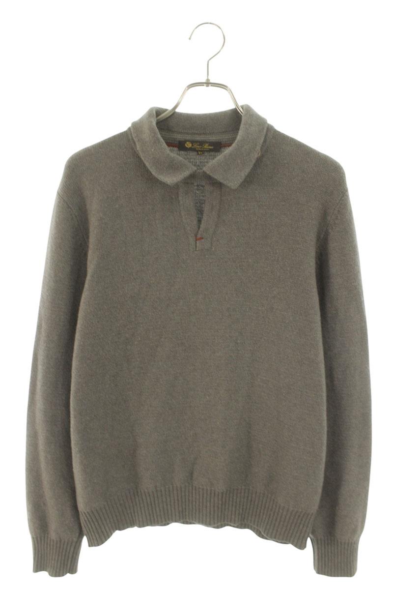 Loro Piana Cashmere Knit Shirt Gray Size L