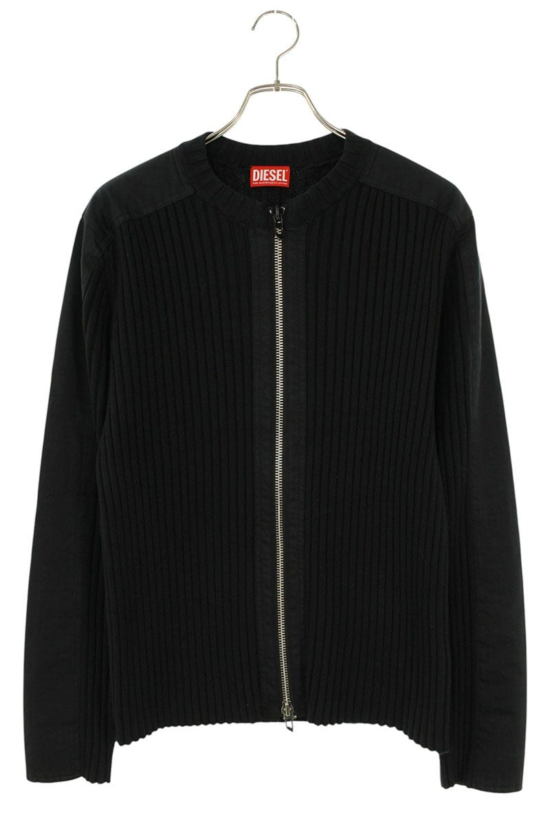 DIESEL K-MATTY Zip-Up Cotton Knit Black Size S