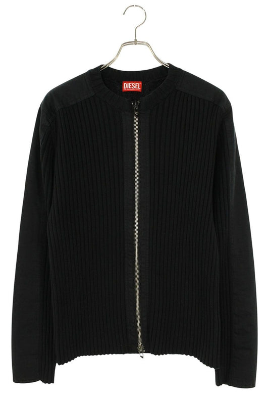 DIESEL K-MATTY Zip-Up Cotton Knit Black Size S