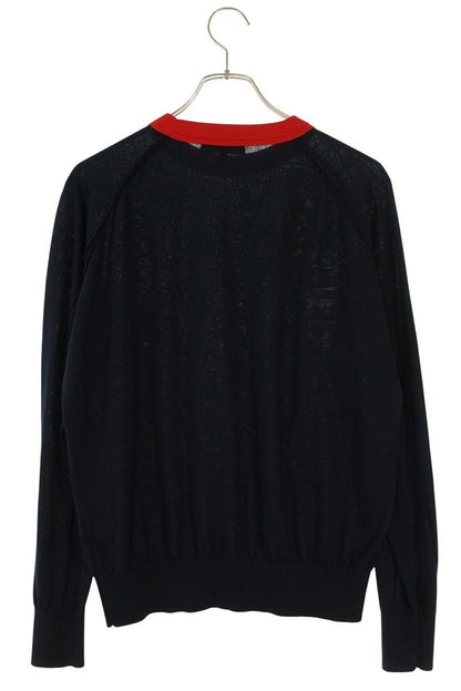 Loro Piana Crewneck Cotton Silk Knit Navy Red Size XS