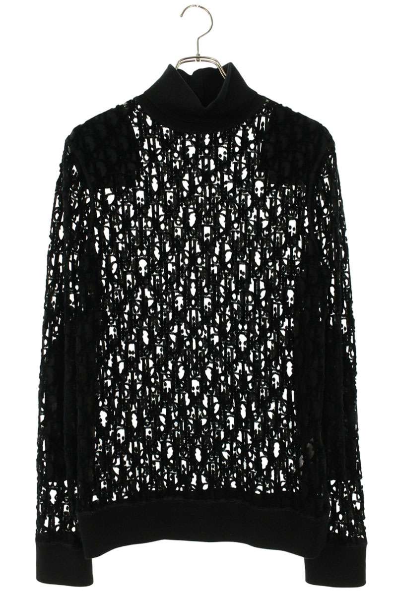 DIOR Oblique Sheer Gauze Knit Black Size XS