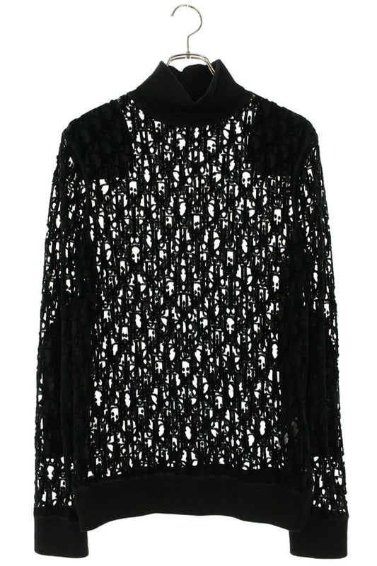 DIOR Oblique Sheer Gauze Knit Black Size XS