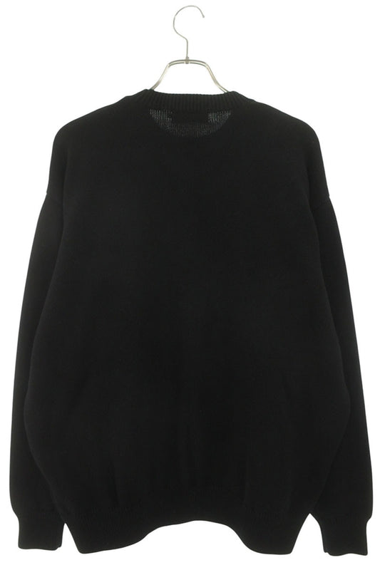 HYSTERIC GLAMOUR 24AW Logo Crewneck Knit Black Cotton Size L