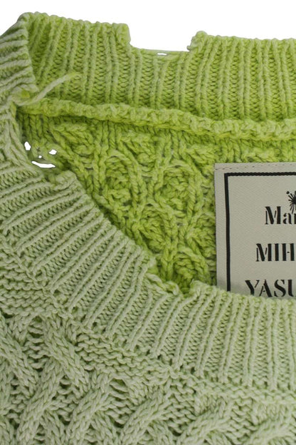 MIHARAYASUHIRO Distressed Cotton Knit Green Size L