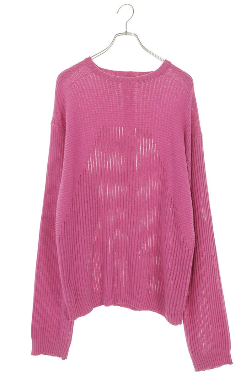 Rick Owens Biker Round Neck Knit Pink Cotton Size XL
