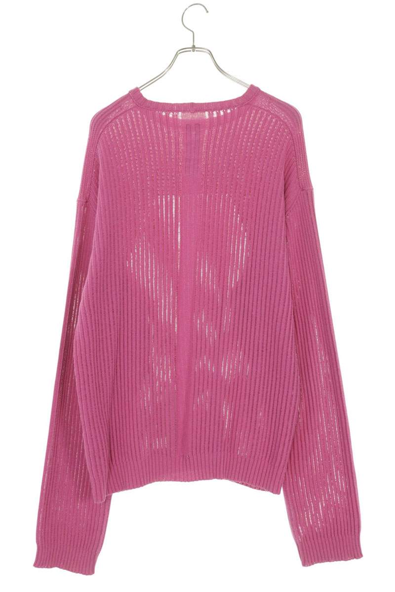 Rick Owens Biker Round Neck Knit Pink Cotton Size XL