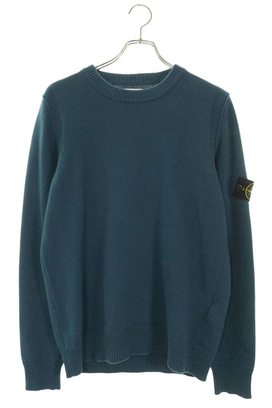STONEISLAND Arm Badge Wool Blend Knit Blue Size M