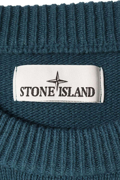 STONEISLAND Arm Badge Wool Blend Knit Blue Size M