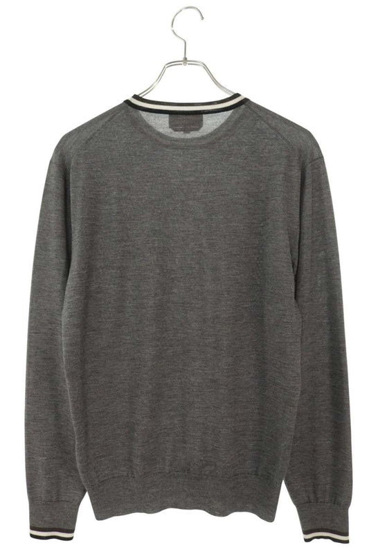 HERMES Cashmere Silk Crew Neck Knit Gray Size XS