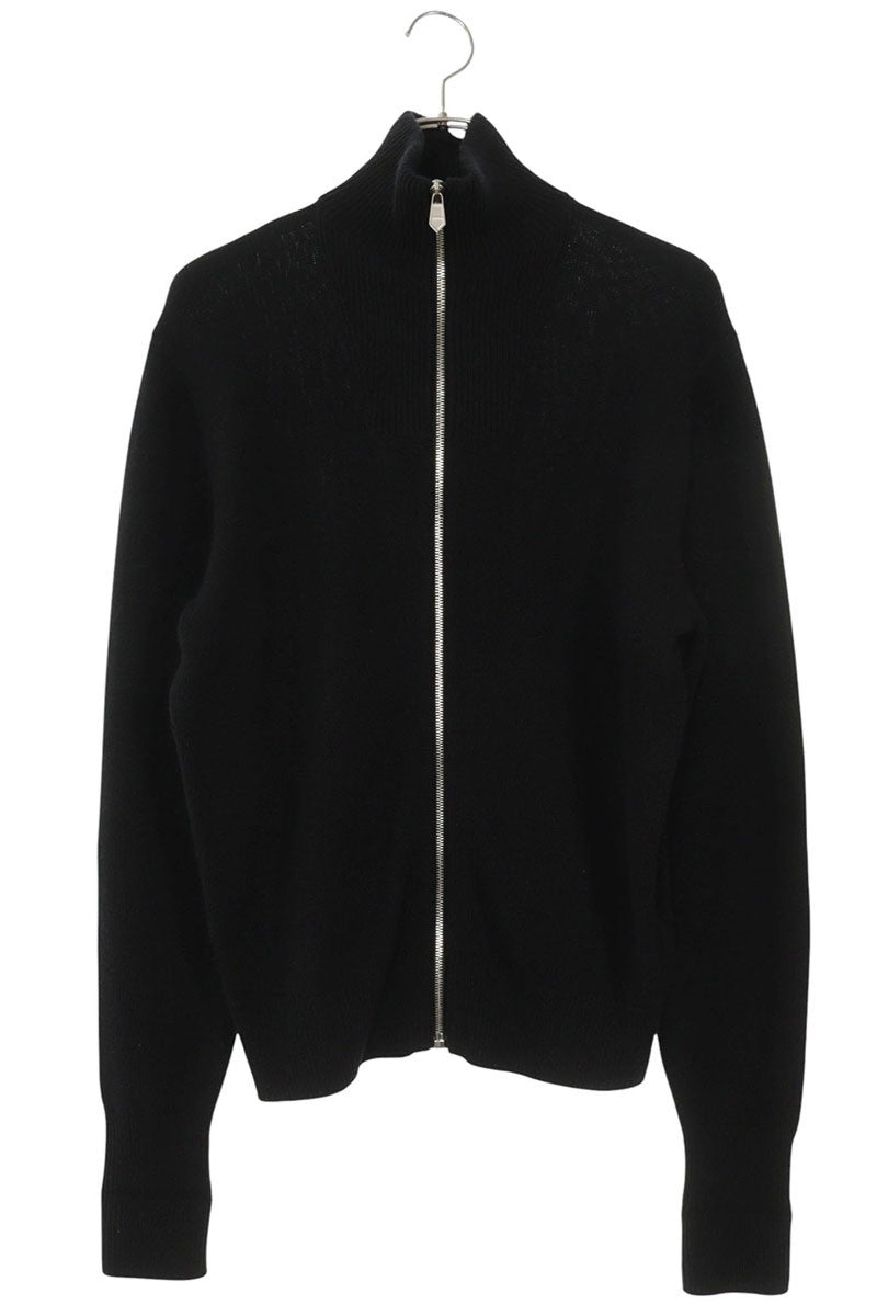 HERMES Chaine d'Ancre Elbow Patch Zip Knit Black Size XS