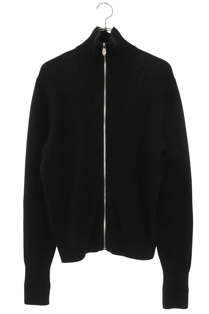 HERMES Chaine d'Ancre Elbow Patch Zip Knit Black Size XS