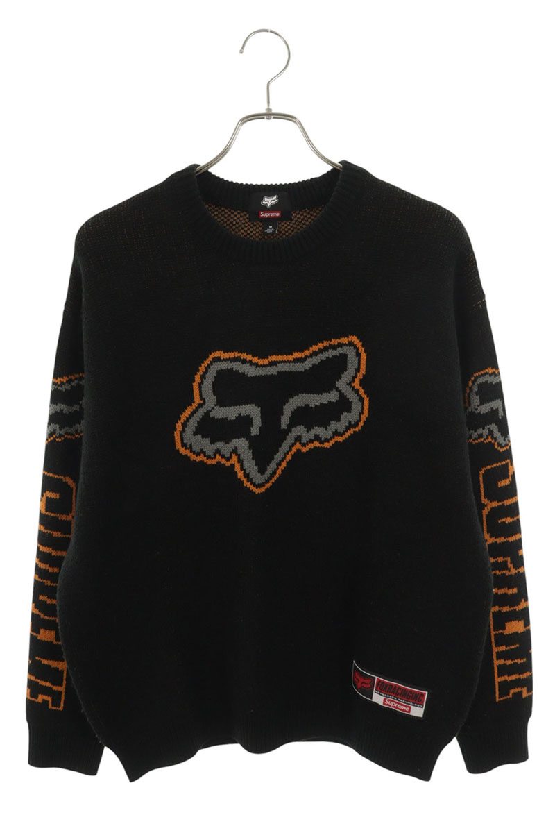SUPREME Fox Racing Crewneck Sweater Black Size M