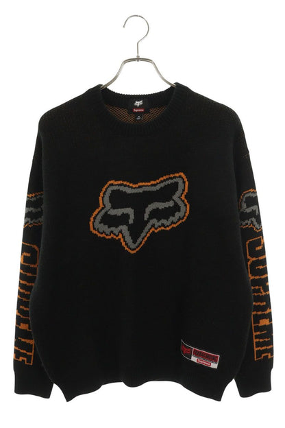 SUPREME Fox Racing Crewneck Sweater Black Size M