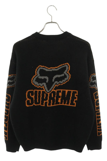 SUPREME Fox Racing Crewneck Sweater Black Size M