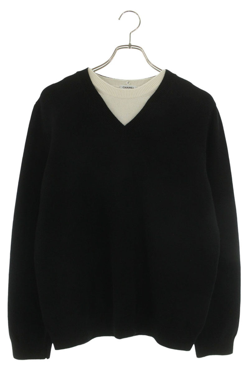CHANEL Coco Mark Patch Layered Knit Multi Size XS