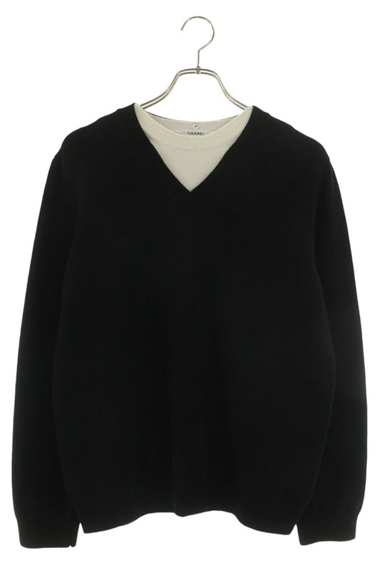 CHANEL Coco Mark Patch Layered Knit Multi Size XS