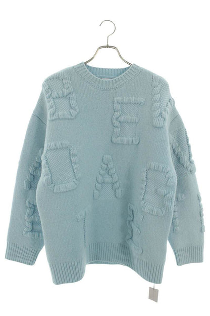 BOTTEGA VENETA 3D Logo Oversized Knit Light Blue Size S