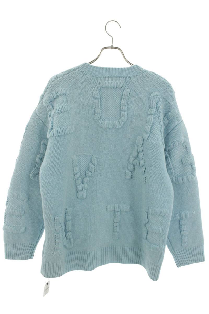 BOTTEGA VENETA 3D Logo Oversized Knit Light Blue Size S