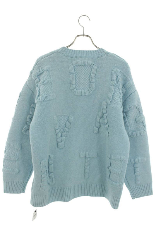 BOTTEGA VENETA 3D Logo Oversized Knit Light Blue Size S